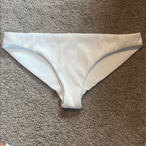 Roxy White Ribbed Bikini Bottom